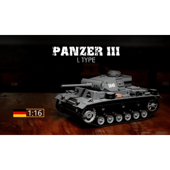 Ferngesteuerter Panzer ASG/IR/Sound/Rauch 1:16 Deutscher Panzerkampfwagen III (PzKpfw III) Ausf.L.SD.KFZ.141-1 RTR 2,4Ghz - Heng Long 3848-1U (S)